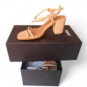 ALOHAS Tan Strappy Block Heels
